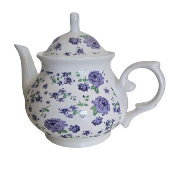 CHINTZ Ceramic Teapot Lavender Flower Design Cottagecore Grandmacore - Picture 3 of 7